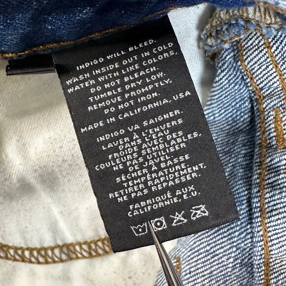 J Brand Shorts Libra Cut Off Distressed Raw Hem Womens 25 Blue Med Wash #13526 - Picture 6 of 7